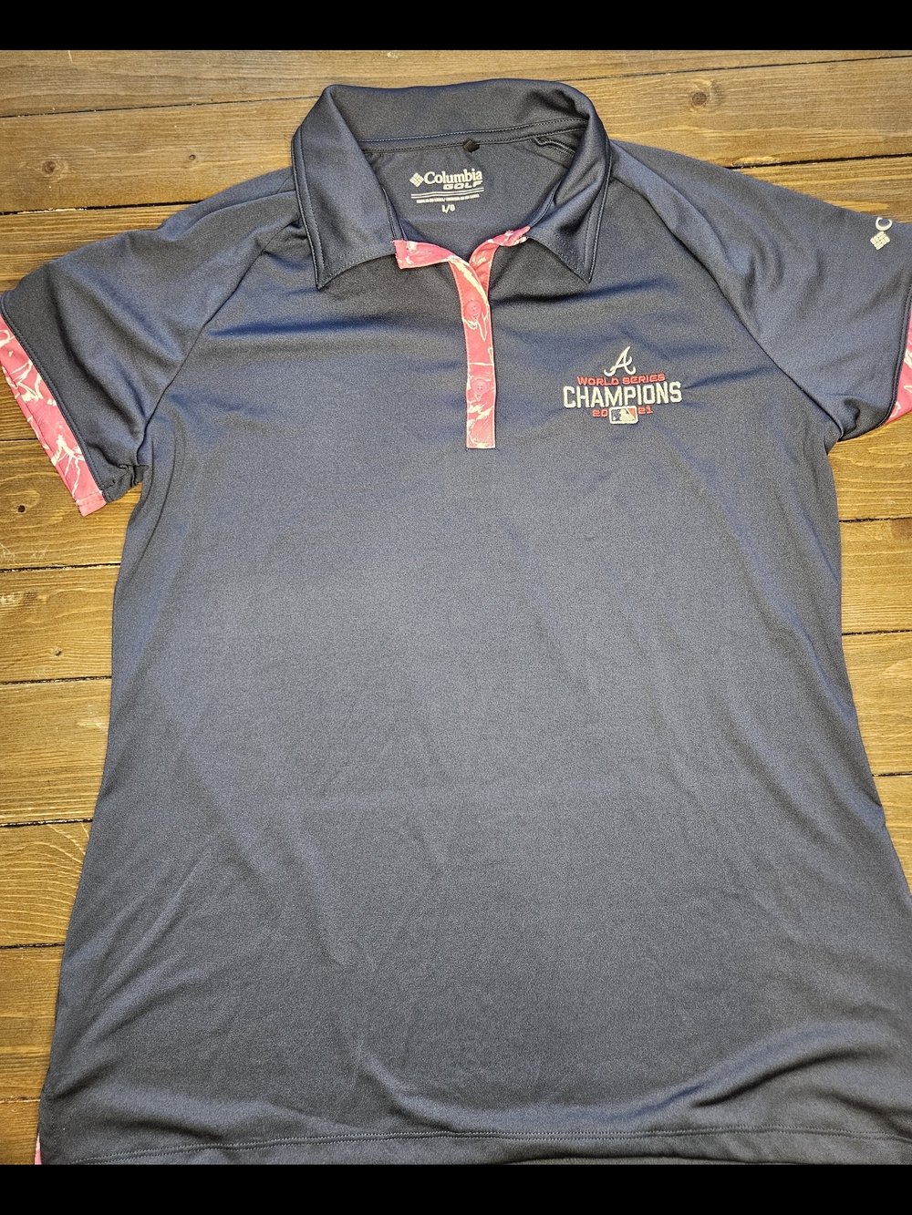 Columbia Golf Atlanta Braves 2021 World Series Champions Women's L Polo Shirt